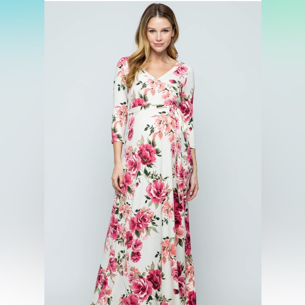 Hello miz floral maternity gown size small